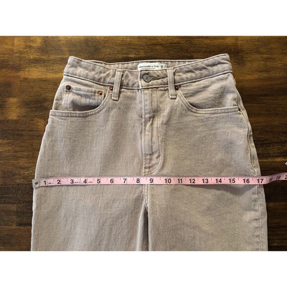 Abercrombie & Fitch Women’s 0 25x32 Jeans Curve Love 90's Relaxed Straight Tan - Picture 9 of 16